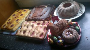 Cakes for Easter!Pineapple upside down cake, Cheesecake, Babka, Mini babka, Baranek and a mundialowiec (i think!)